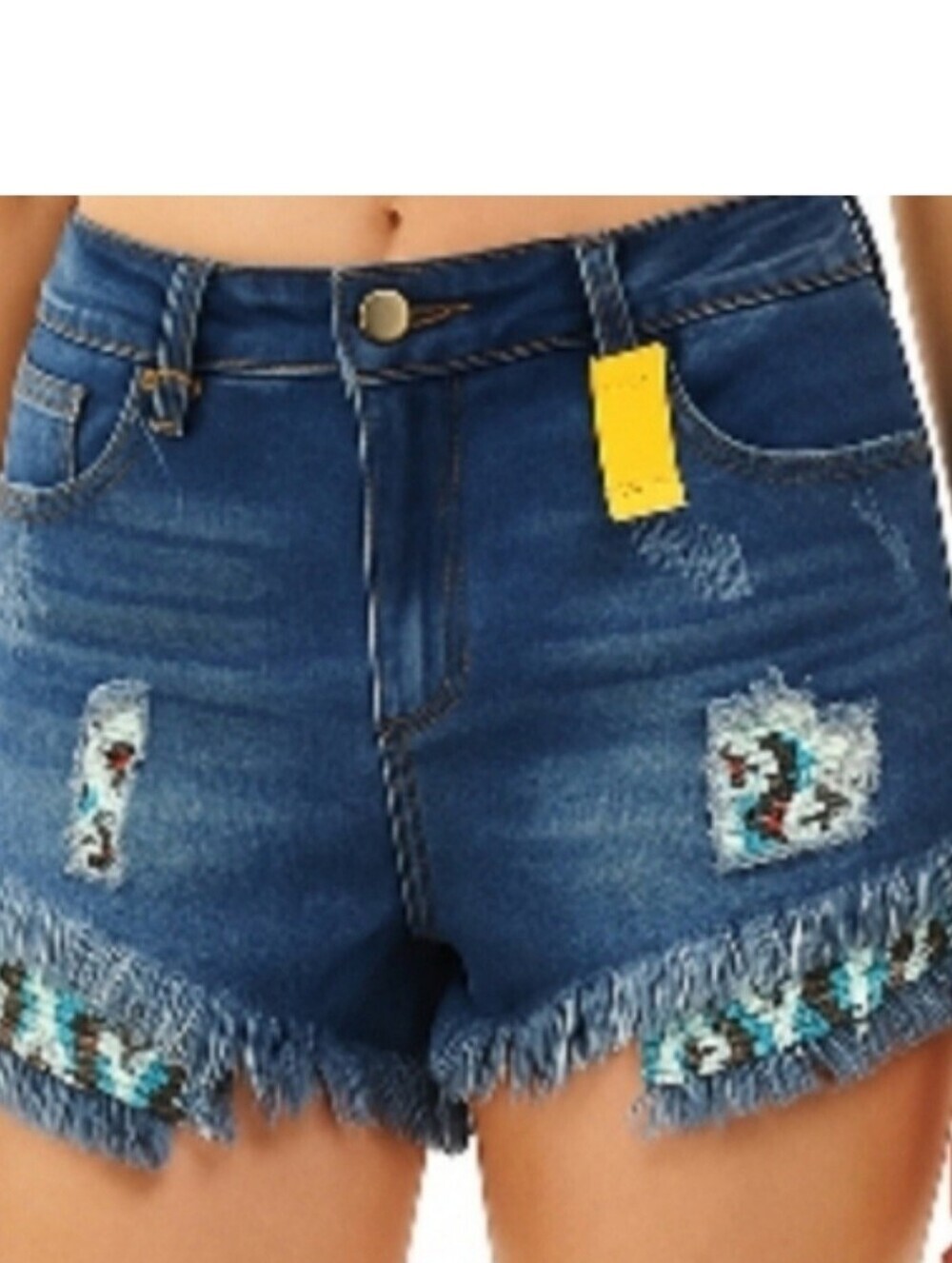 Tractr Blu Beaded Denim Shorts 28 NWT - Picture 1 of 16
